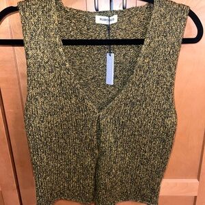 Rumored Men's V-Neck Sweater in Brown and Gold